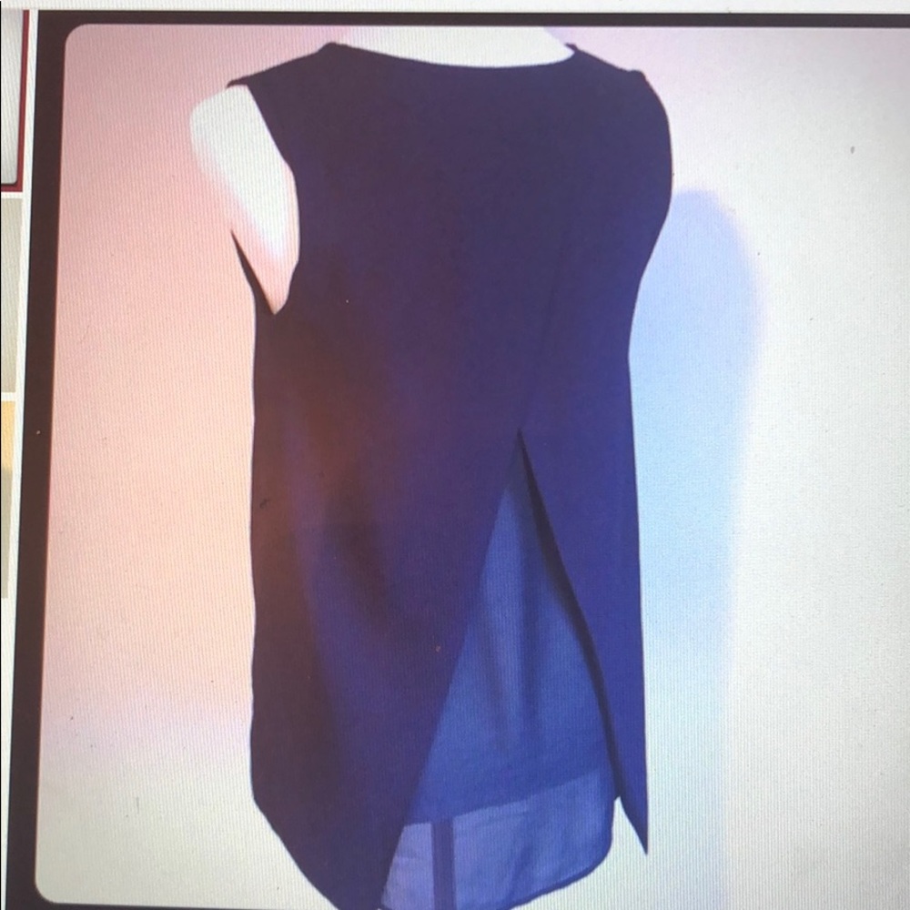 NWT Navy tank top with sheer back